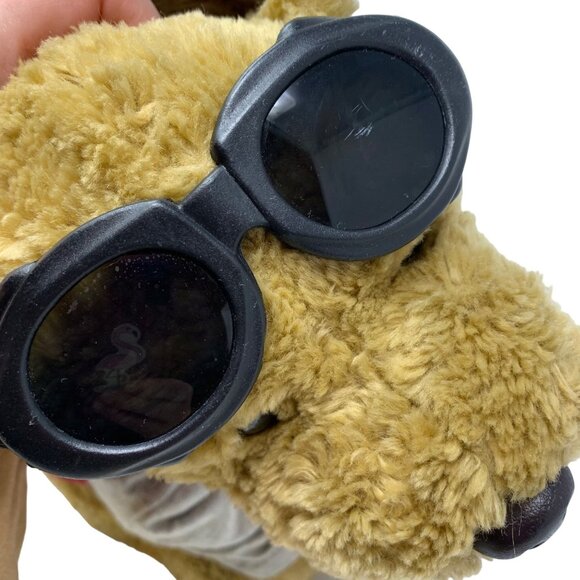 AE Dog Plush Goggles 14 inches Red Zipper Vest Cuddly Soft Toy Stuffed Animal - Picture 6 of 13